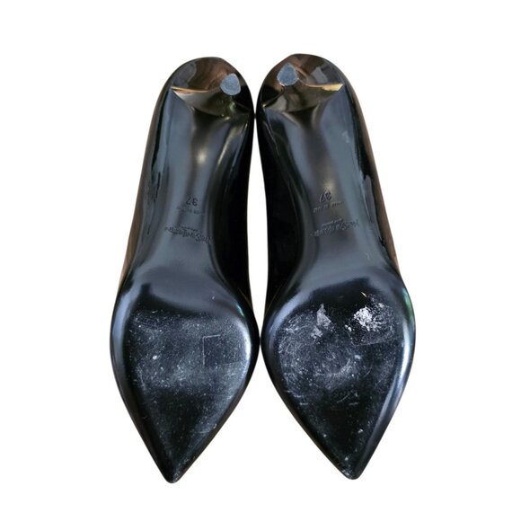 Yves Saint Laurent YSL Clara 80 Black Patent Leather Pumps Heels 7 Worn Once - Picture 6 of 6